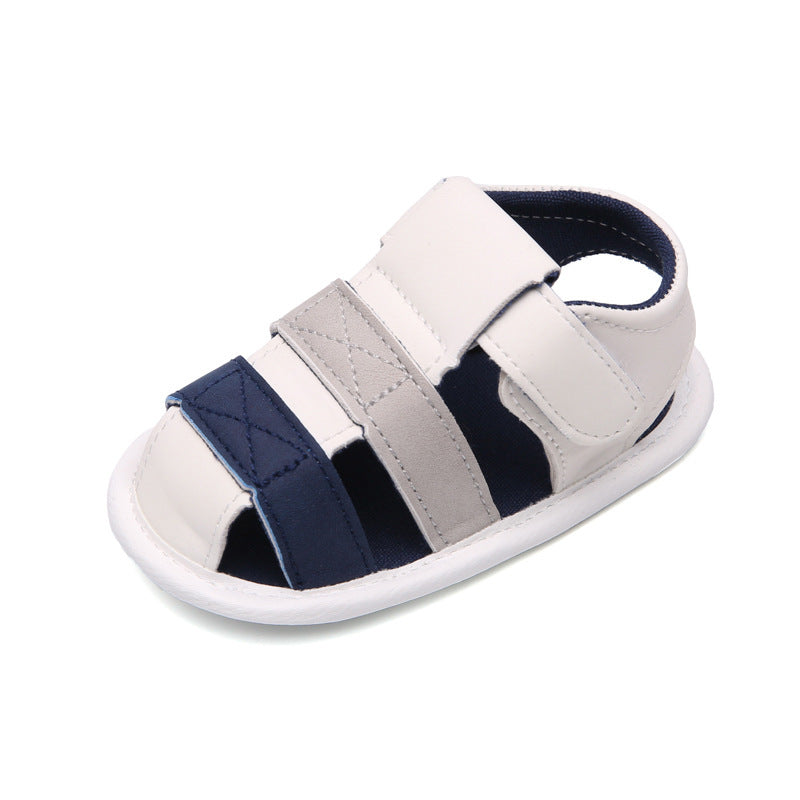 Baby Basic Color Blocking Soft Bottom Velcro Sandals