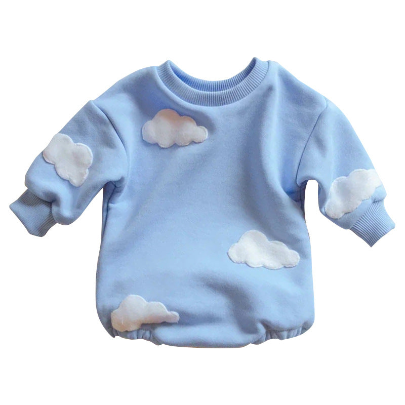 Newborn Infant Baby Stereo Clouds Floral One-Piece Rompers