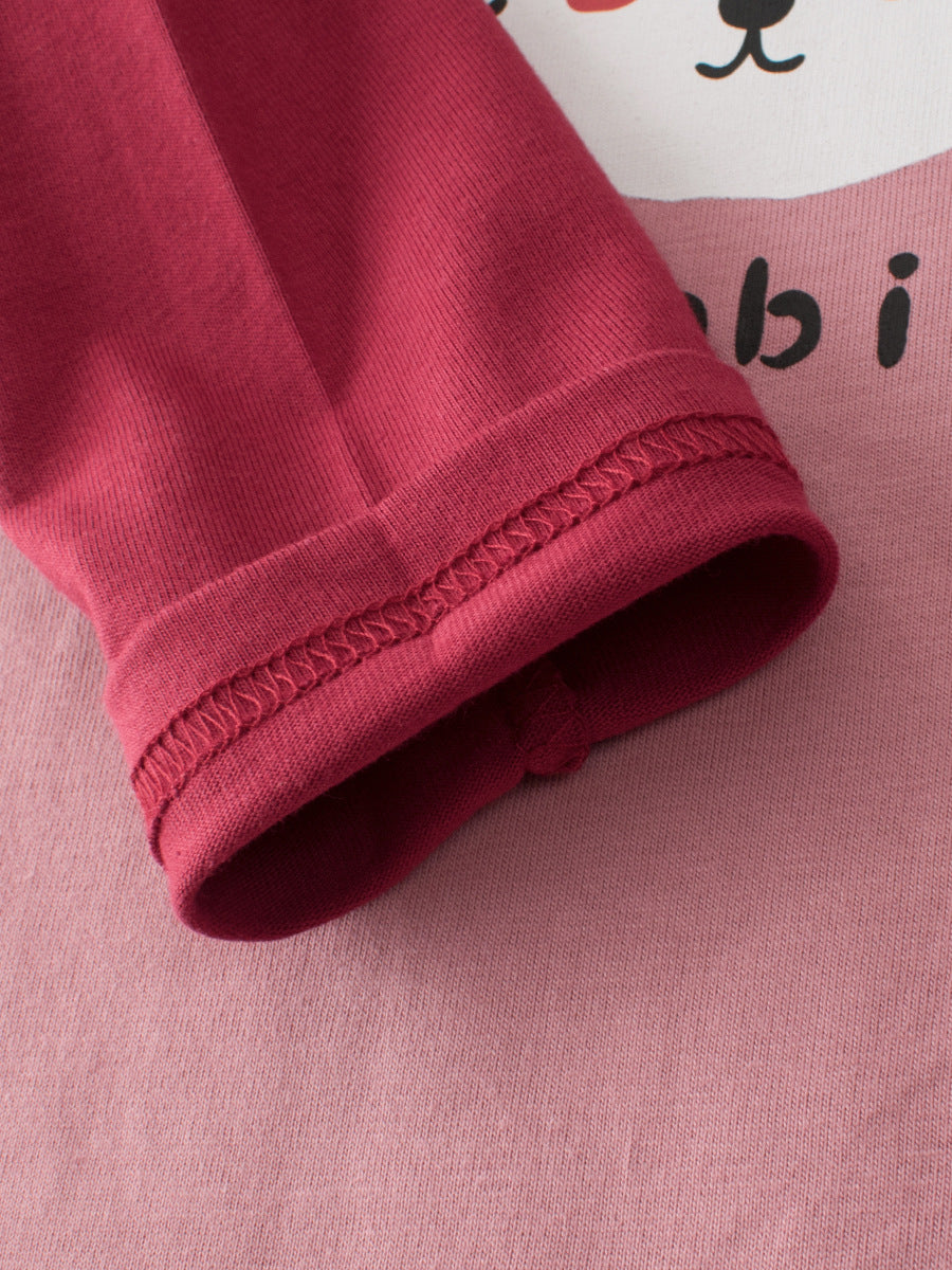 Kids Toddler Big Girls Casual Cute Cartoon Bunny Print Long Sleeve T-Shirt