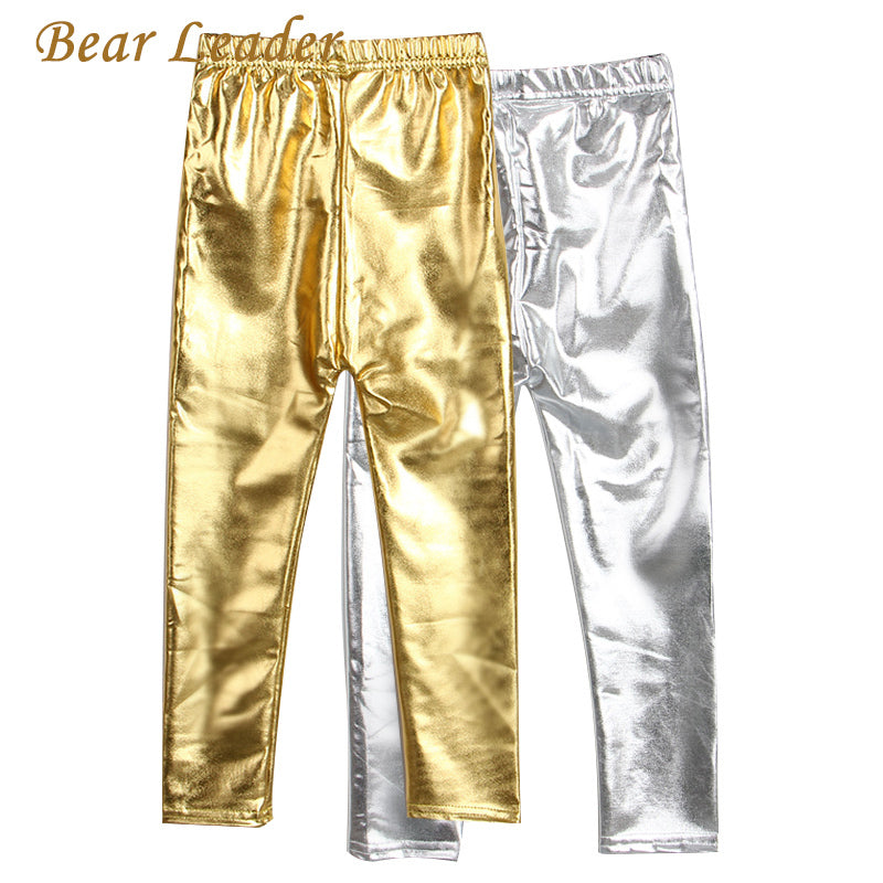 5pcs/set Kids Girls Basic Solid Color Elastic Pants