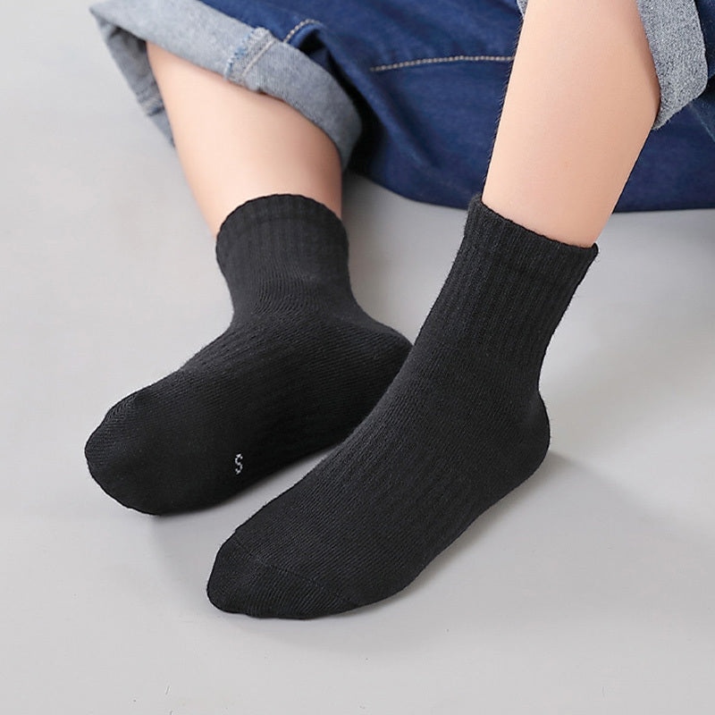 5pairs/set Kids Simple Striped Comfortable Breathable Socks