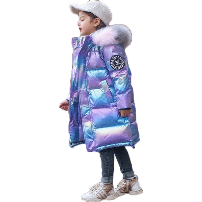 Winter Children Kids Toddlers Girls Bright Color Hooded Warm Padded Coat