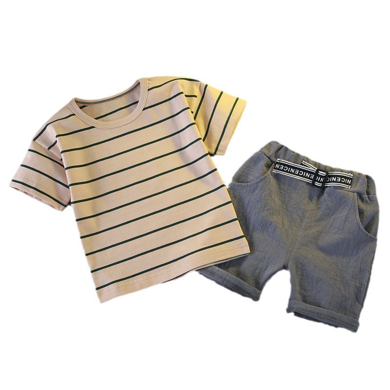 Boy'S Fashion Stripe Two-Piece Set