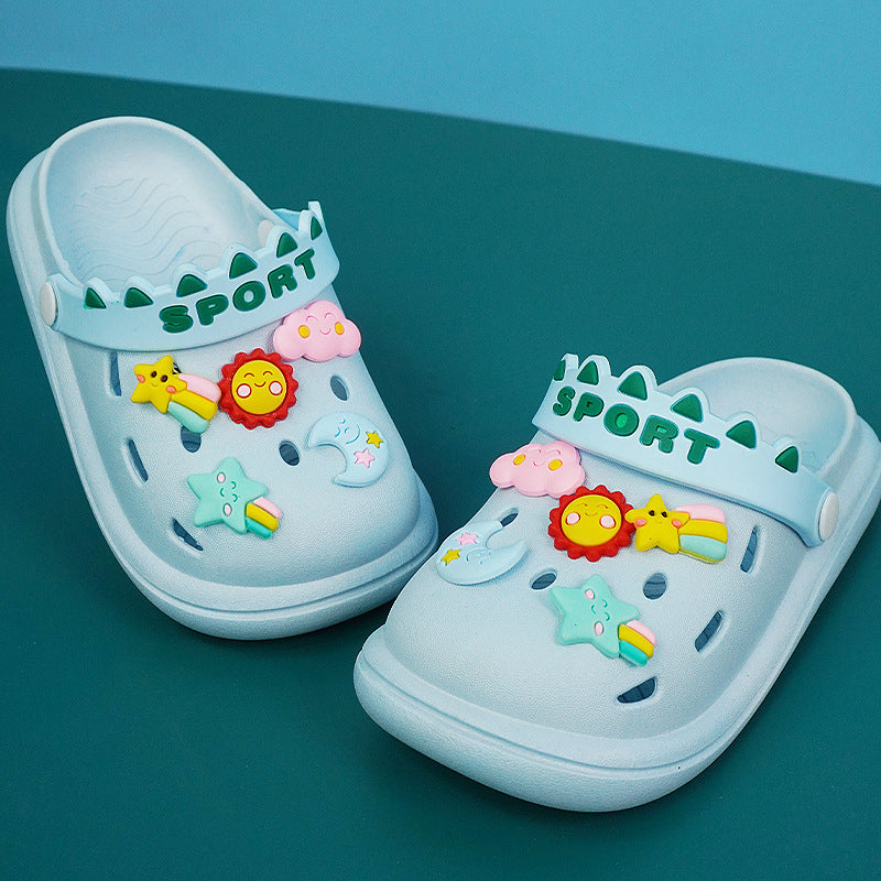 Children Kids Baby Fashion Girls Boys Casual Sun Moon Soft Sole Casual Clogs Slippers Shoes