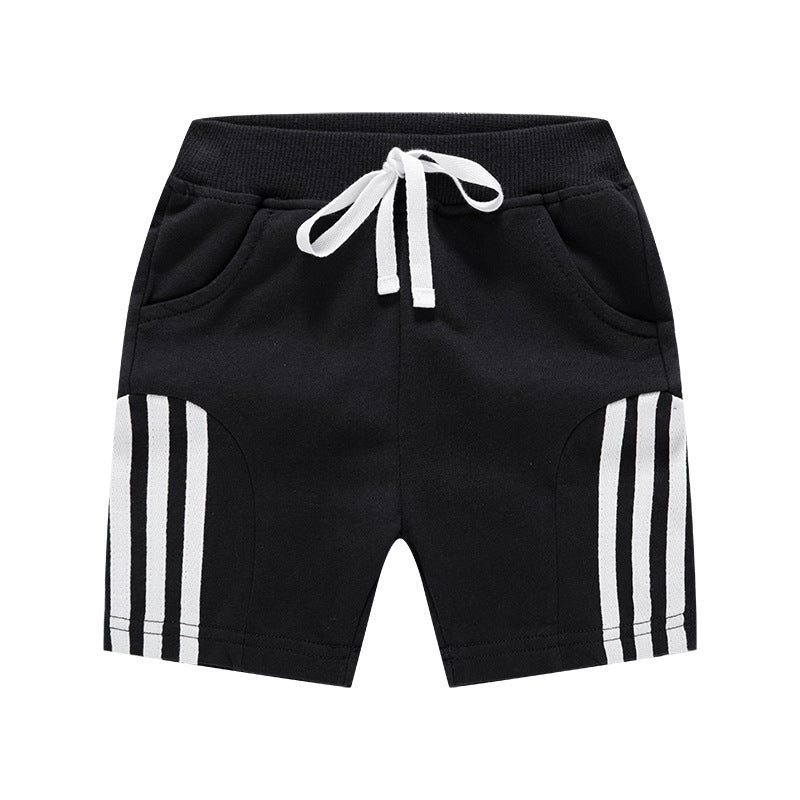 Kids Boys Casual Stripe Elastic Basic Sport Shorts