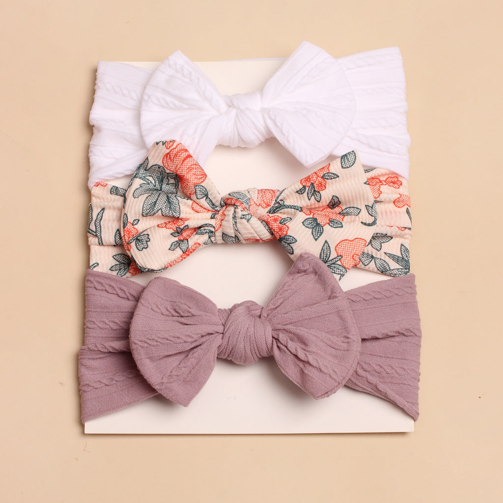 3pcs Spring Summer Baby Headscarf Children Cute Hair Bow Accessories
