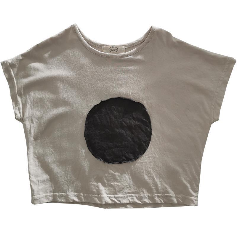 Kids Casual Round Neck Short Sleeve Color Blocking Loose T-shirt