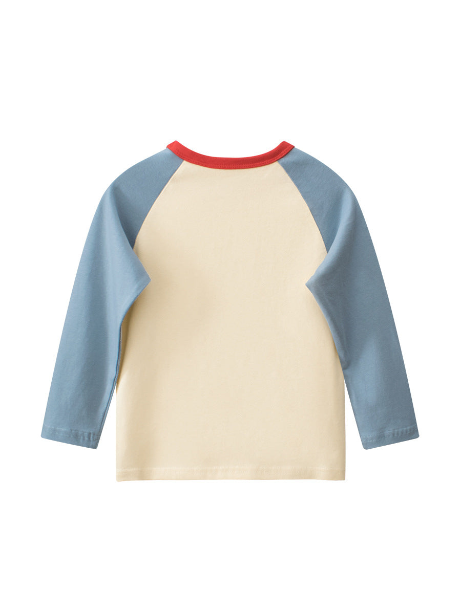 Kids Toddler Boys Girls Casual Cute Alphabet Cartoon Print Long Sleeve Round Neck T-Shirt