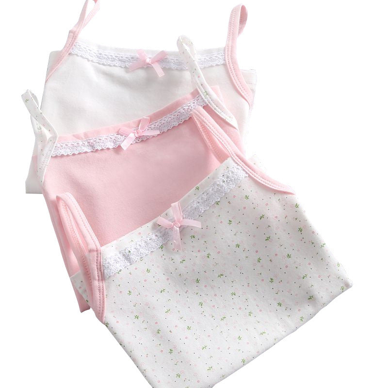 Girls Basic Bow Decor Lace Design Camisole
