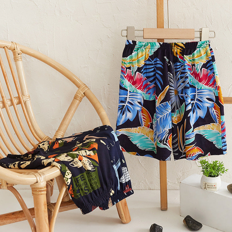 Children Kids Baby Fashion Girls Boys Casual Basic Print Beach Shorts