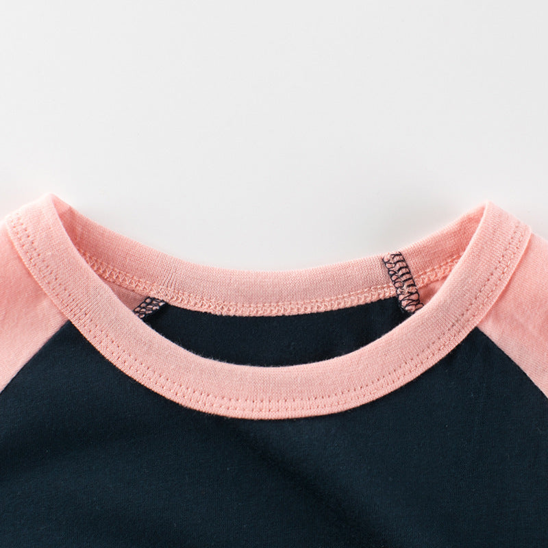 Children Kids Baby Fashion Girls Short Sleeve Flower Letter Print T-Shirt