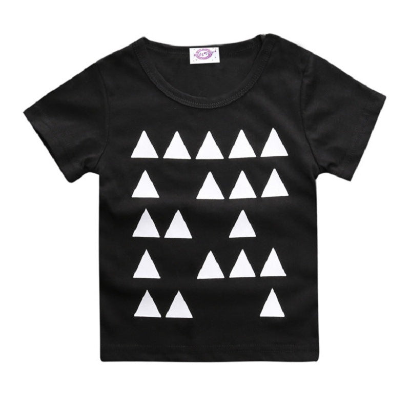 Baby Casual Round Neck Short Sleeve Letter Pattern T-shirt