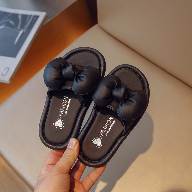 Children Kids Baby Fashion Girls Casual Bowknot Princess Soft Bottom Slippers Shoes