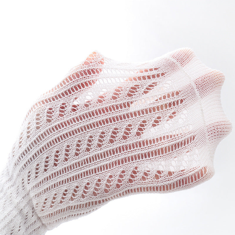 12pcs/Dozen Children Kids Baby Fashion Girls Solid Color Rabbit Hollowed Out Mid-Length Socks