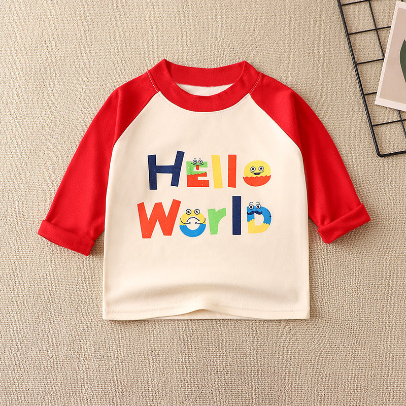 Kids Toddler Big Boys Girls Fashion Casual Cute Cartoon Animal Pattern Long Sleeve Round Neck T-Shirt