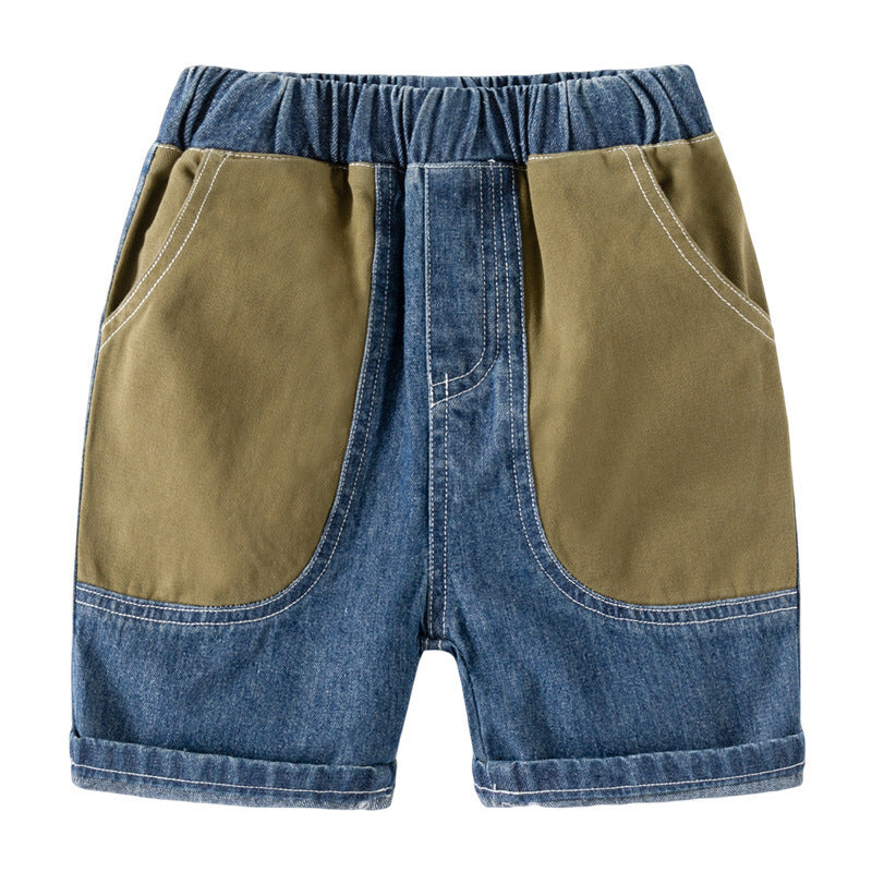 Kids Toddler Boys Casual Cute Stitching Denim Shorts