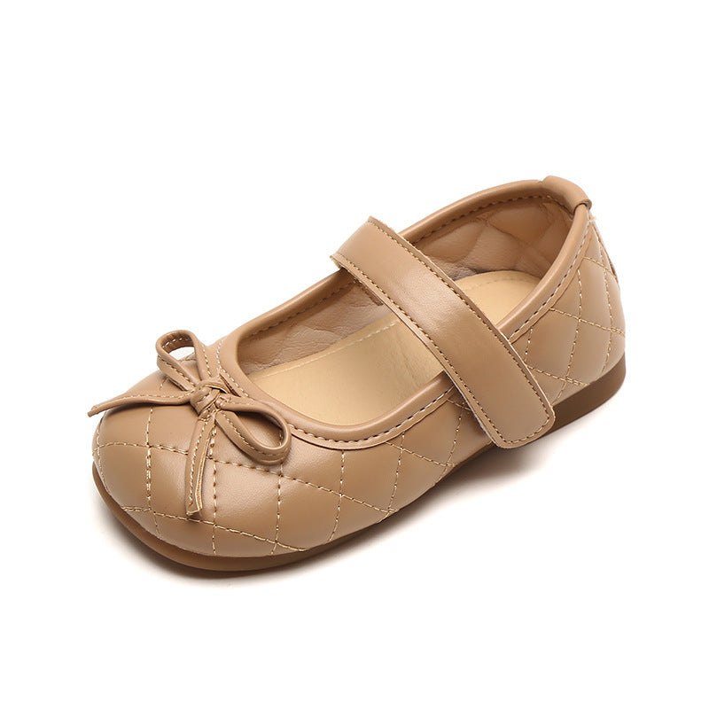 Children Kids Toddlers Girls Bow Leather Princess Shoes