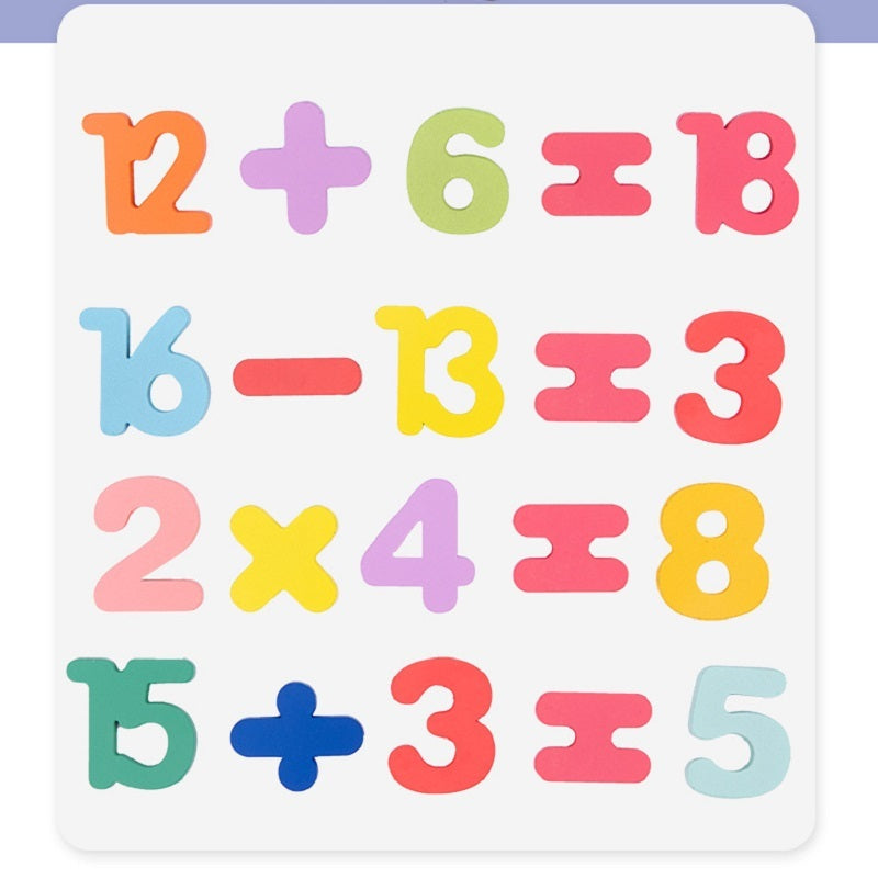 Wooden Board With Colorful Alphabet Number 3D Puzzle Kids Early Educational Toy Matching Letter Family Game