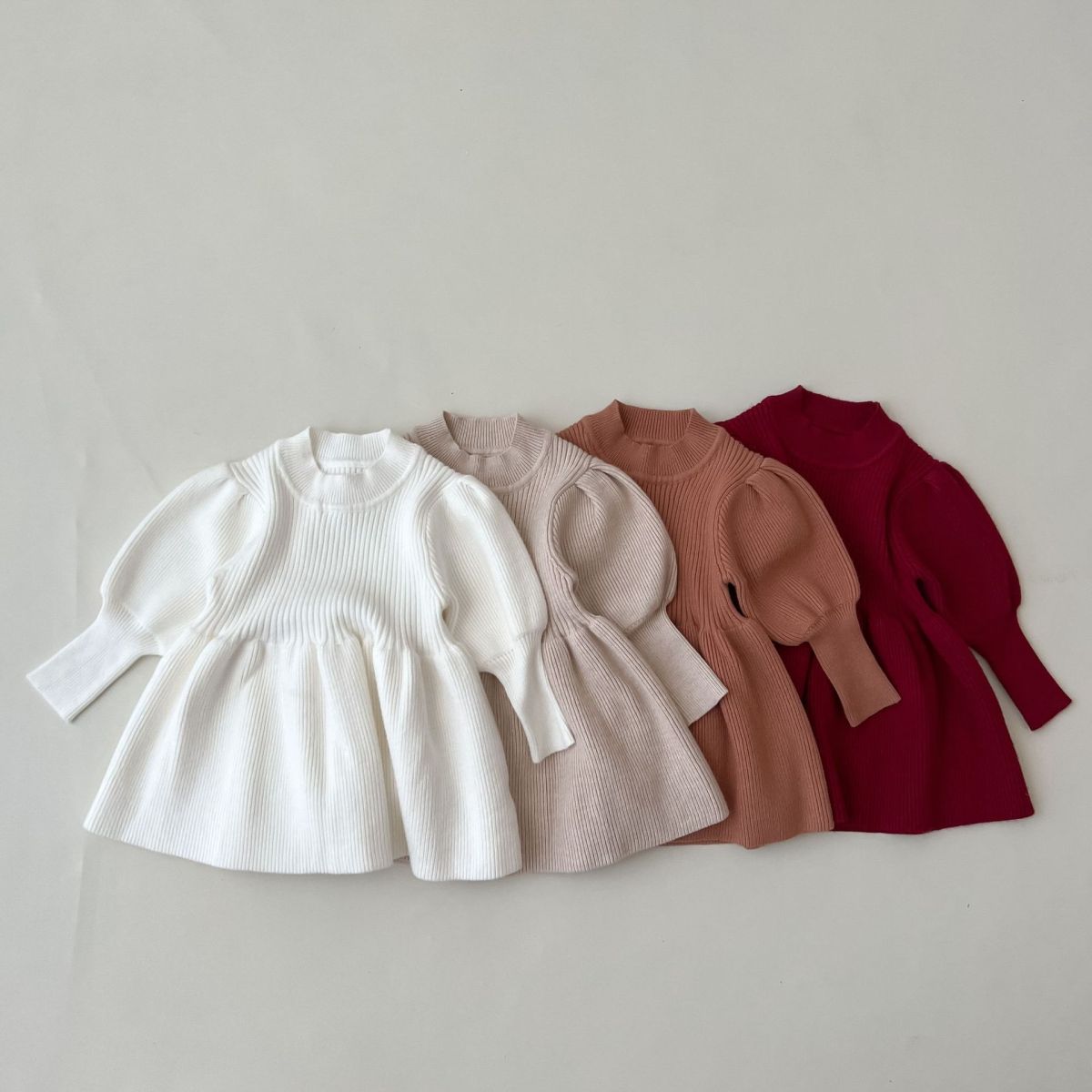 Autumn And Winter Children'S Fashion Knitted Solid Color Dress