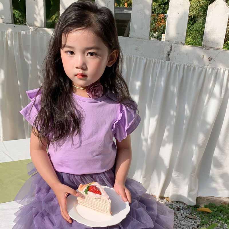 Kids Toddler Girls Fashion Casual Cute Solid Color Short Sleeve T-Shirt
