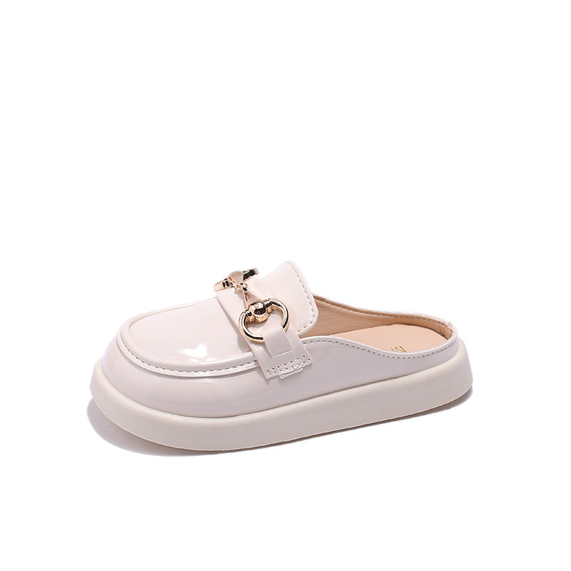 Kids Girls Fashion Casual Cute Flat Sling Back PU Slippers