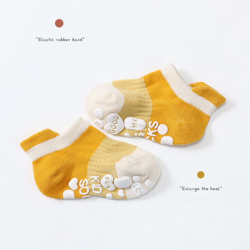 5 Pairs/Lot Non-Slip Rubber Ankle Baby Cotton Socks