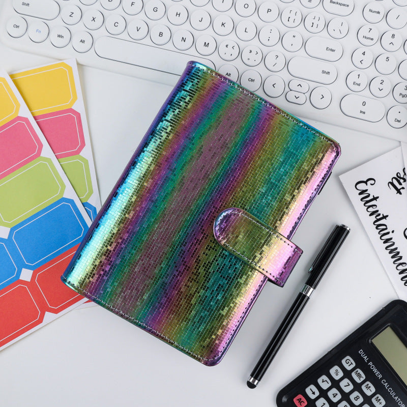 A6 Zipper Bag Loose-Leaf Colorful PU Notebook