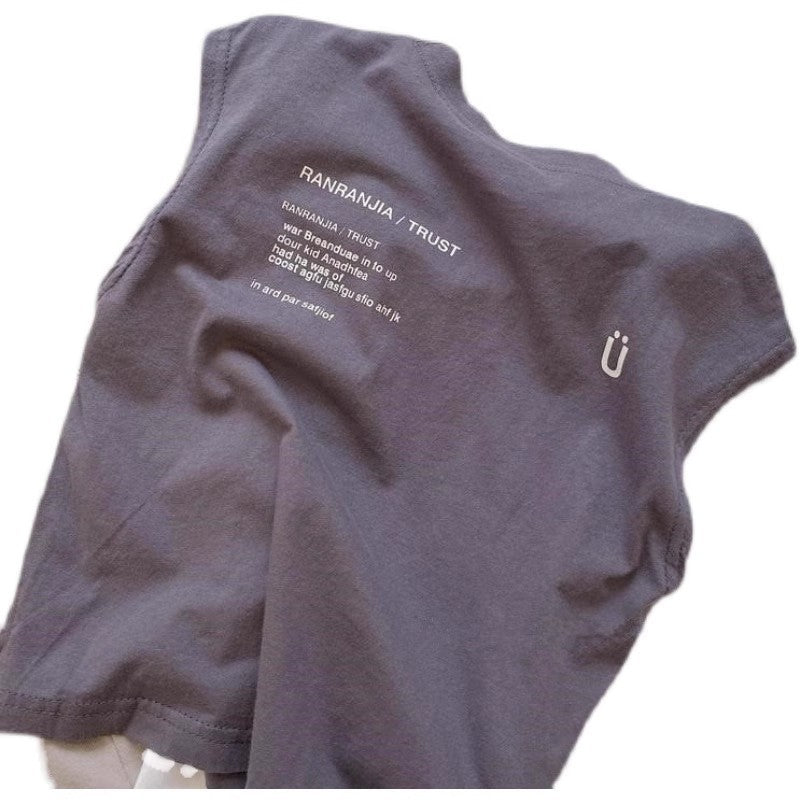 Kids Toddler Boys Casual Sport Letter Print Sleeveless Round Neck T-Shirt