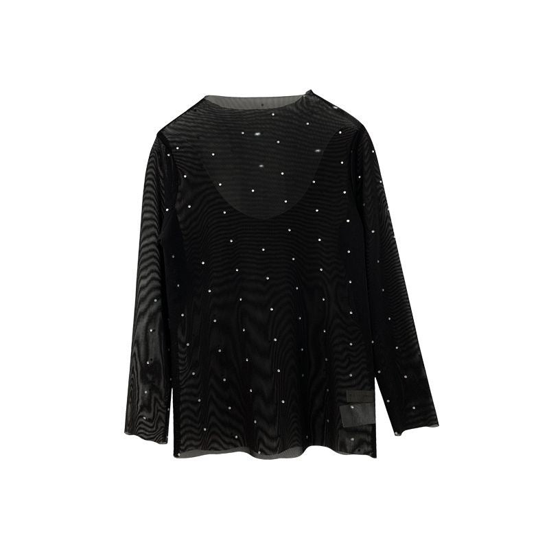 Children Kids Toddlers Fashion Girls Lace Mesh Long Sleeve Basic T-Shirt