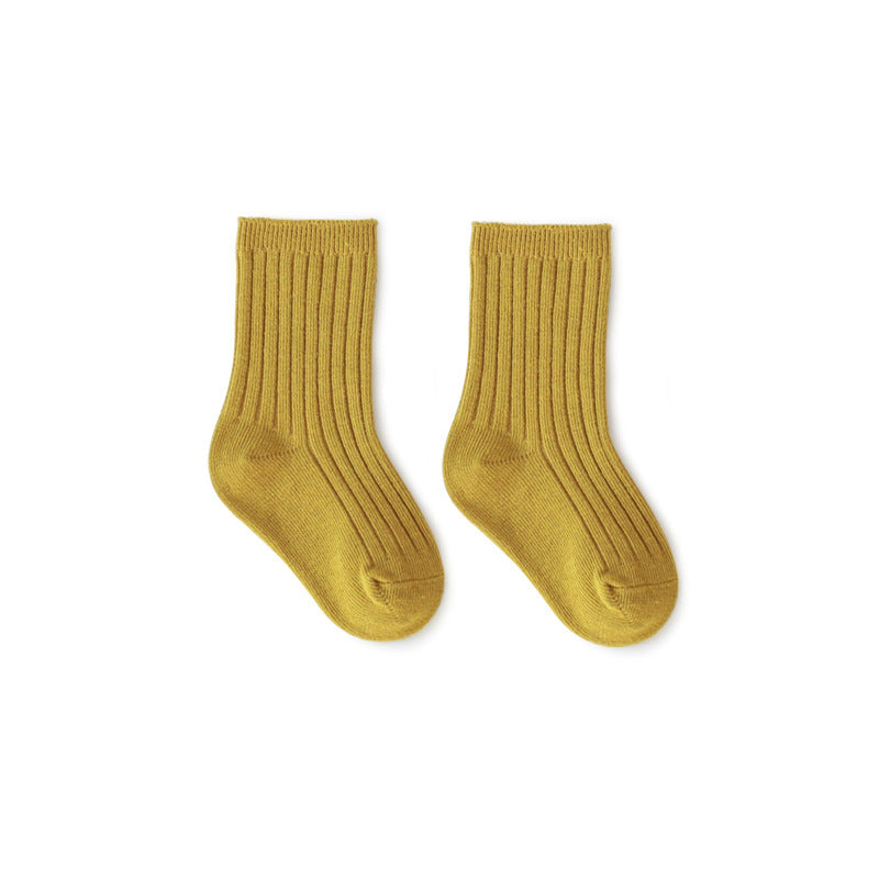 5pairs/set Kids Basic Solid Color Socks
