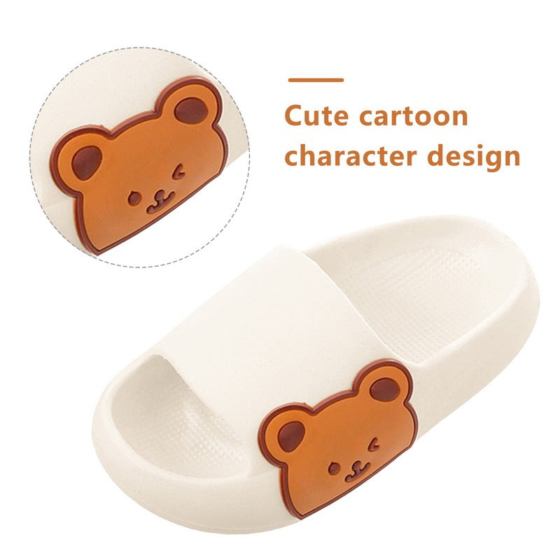 Kids Slip-on Cartoon Bear Cute Home Bath Beach Summer Lightweight Slippers Shoes