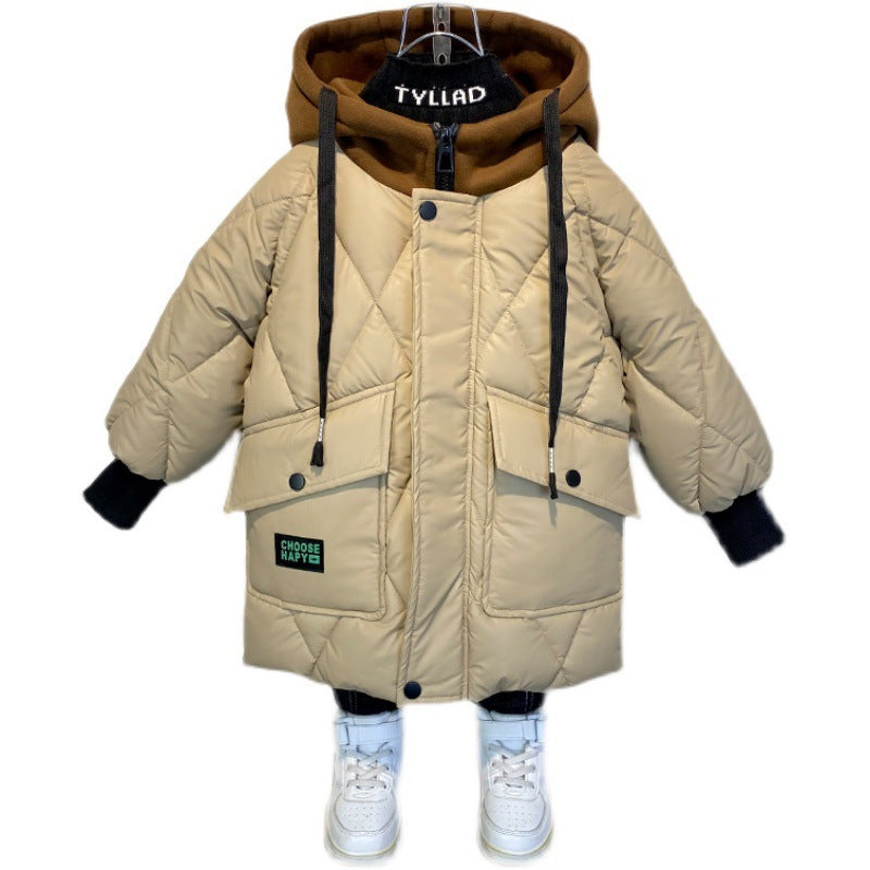 Winter Teen Kid Casual Warm Hooded Coat