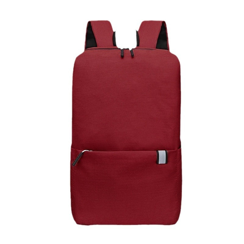 Children Fashion Simple Solid Color Canvas Backpack School Bag