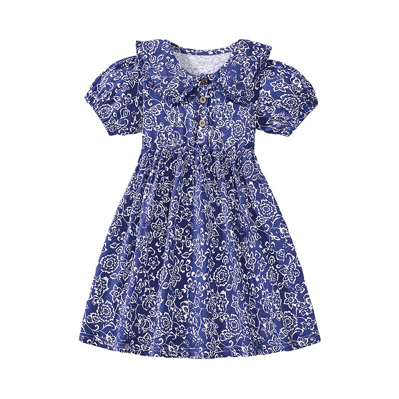 Kids Toddler Girls Casual Cute Floral Short Sleeve Dress