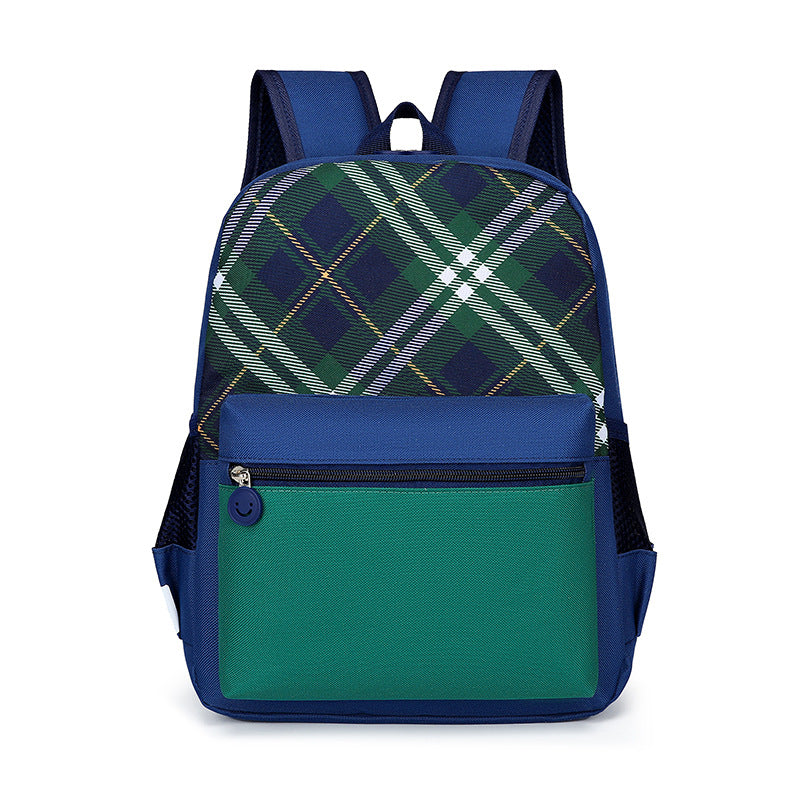 Children Fashion Girls Boys Color Matching Canvas Backpack School Bag