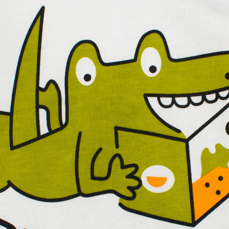 Boys Casual Cartoon Dinosaur Print Long Sleeve T-Shirt