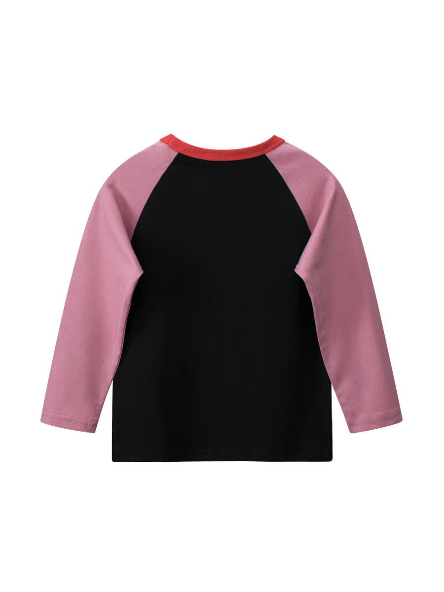Kids Toddler Boys Girls Casual Cute Cartoon Print Long Sleeve Round Neck T-Shirt