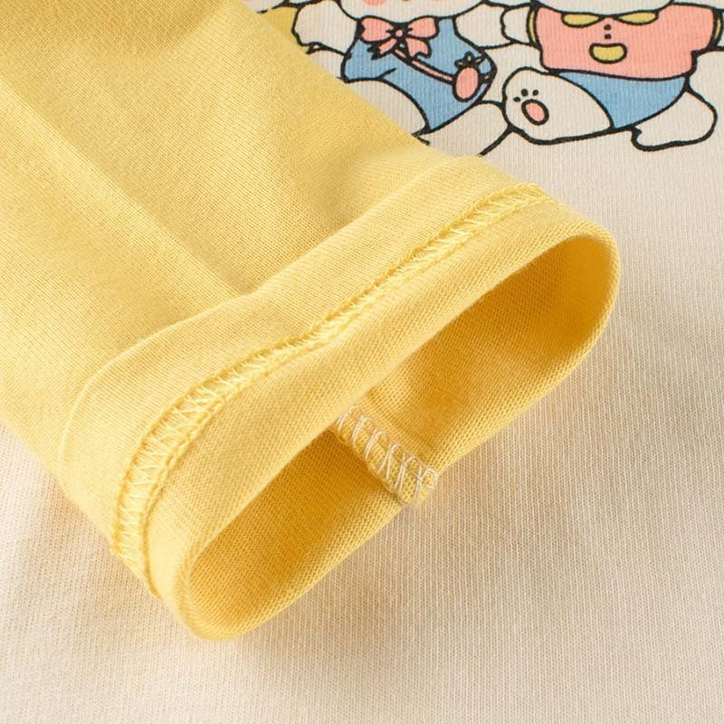 Kids Toddler Big Girls Casual Cute Cartoon Rabbit Letter Print Long Sleeve Round Neck T-Shirt