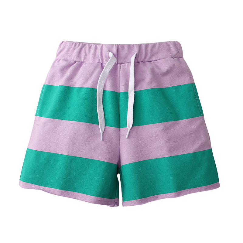 Kids Toddler Boys Girls Casual Cute Stripe Print Shorts
