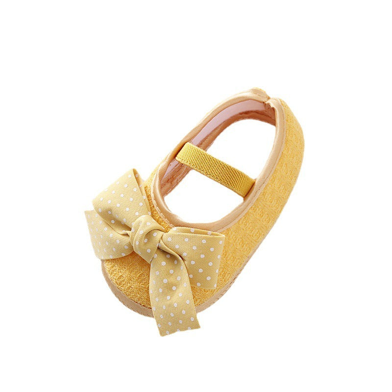 Toddlers Newborn Baby Girls Soft Bottom Non-Slip Bow Shoes And Headband
