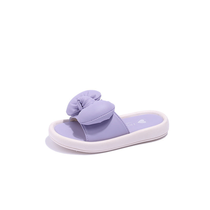 Children Kids Baby Fashion Girls Casual Bowknot Princess Soft Bottom Slippers Shoes