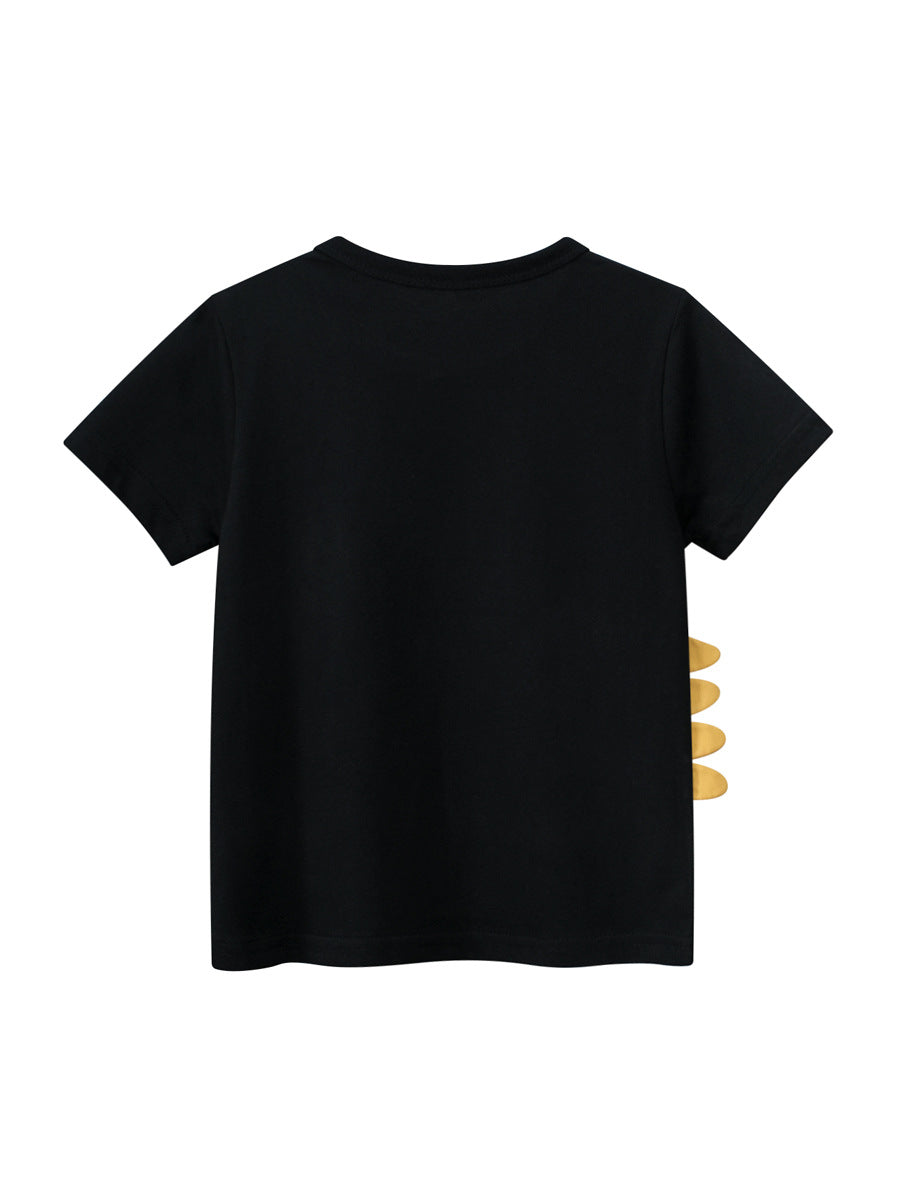 Kids Toddler Boys Casual Cute Cartoon Dinosaur Print Short Sleeve Round Neck T-Shirt