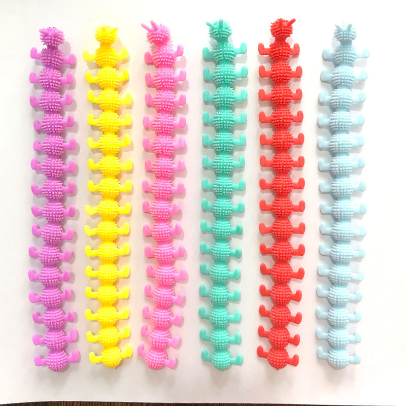 TPR Soft Rubber Caterpillar Bracelet Stress Relief Toy