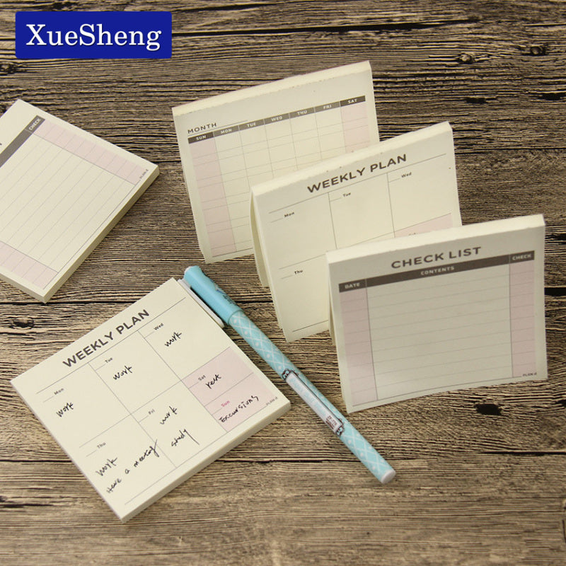 1 Pc Cute Kawaii Weekly Monthly Work Planner Book Diary Memo Pad Stationery Supplies
