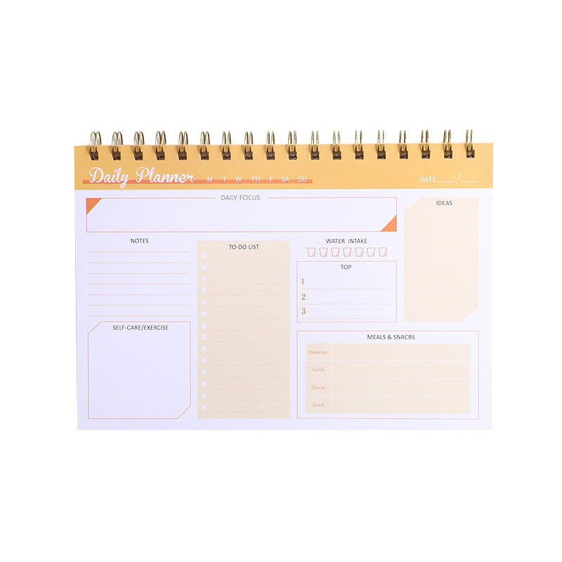 Weekly Planner Sketchpad Pp Board Waterproof Coil Punch Record Book Student Stationery Notebook