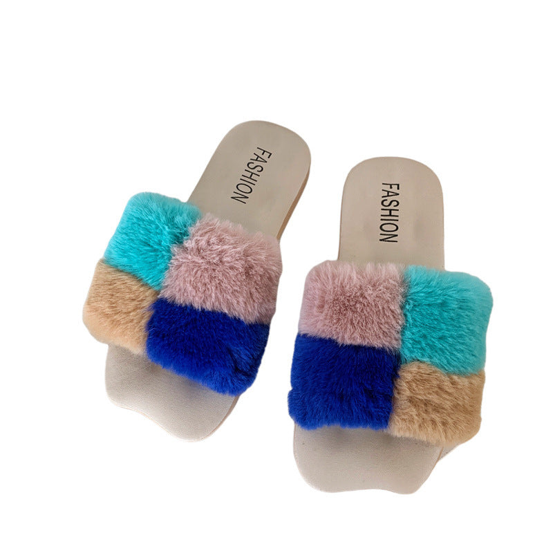 Children Kids Toddlers Girls Cute Color Blocking Slippers Shoes
