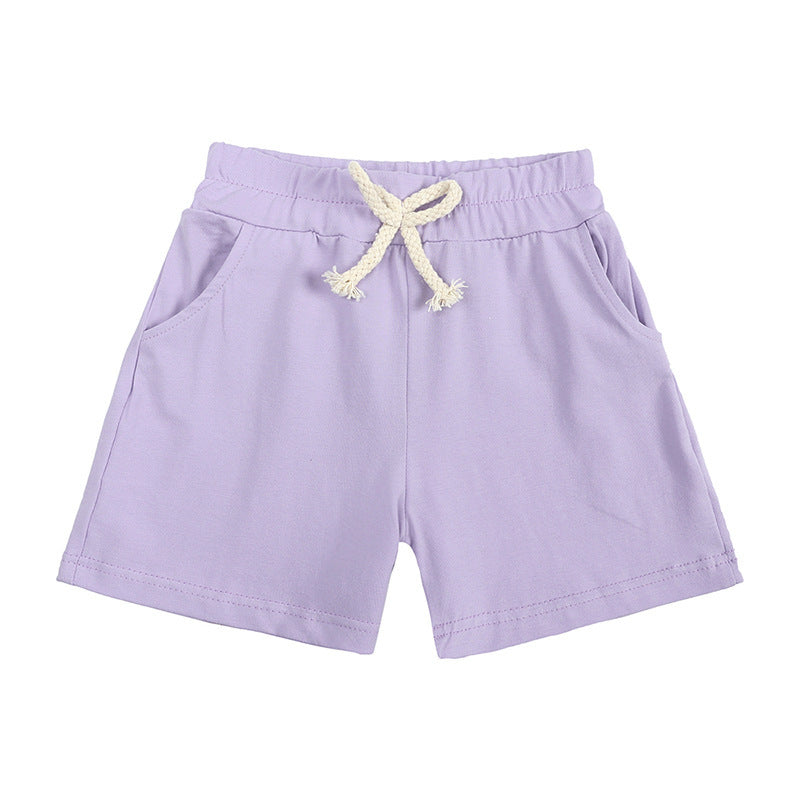 Children Kids Baby Fashion Girls Boys Basic Casual Solid Color Shorts