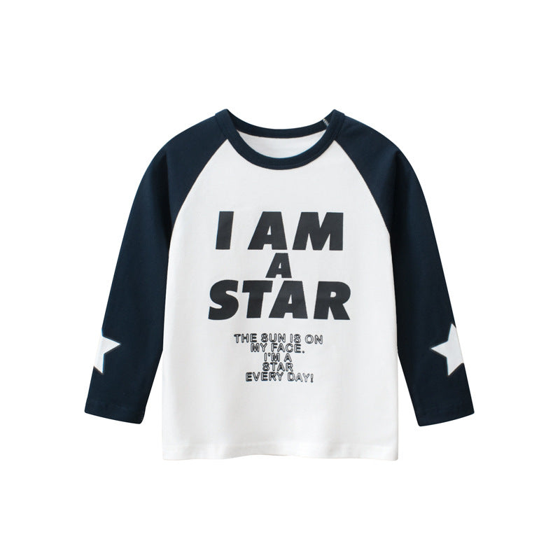 Kids Toddler Boys Casual Cute Alphabet Print Long Sleeve T-Shirt