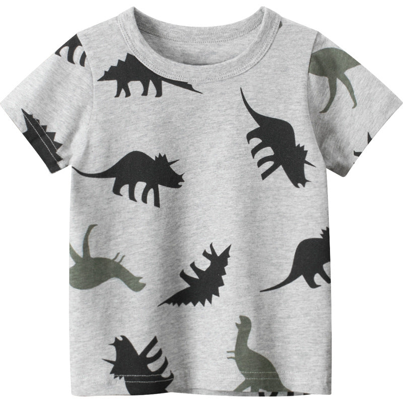 Children Casual Boys Dinosaur Print Short-Sleeved T-Shirt