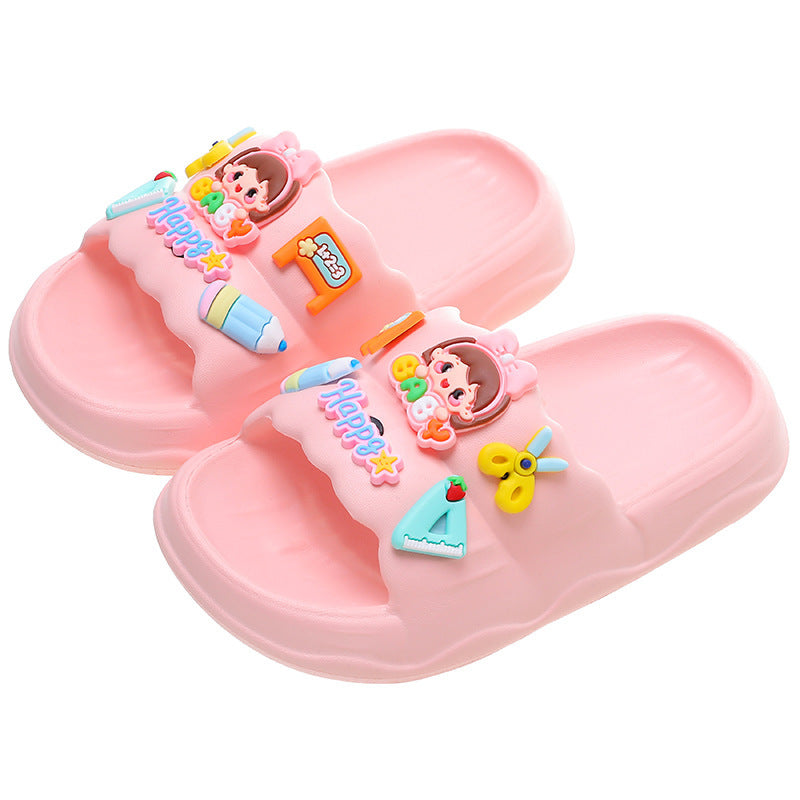 Children Kids Baby Fashion Girls Boys Cartoon Soft Sole Casual Slippers Shoes